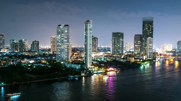 Panorama Bangkoku v noci — Stock fotografie