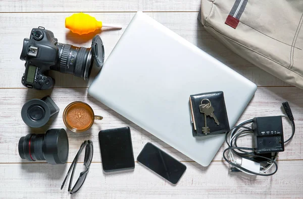 Tabletop of a photographer — Stock Photo, Image