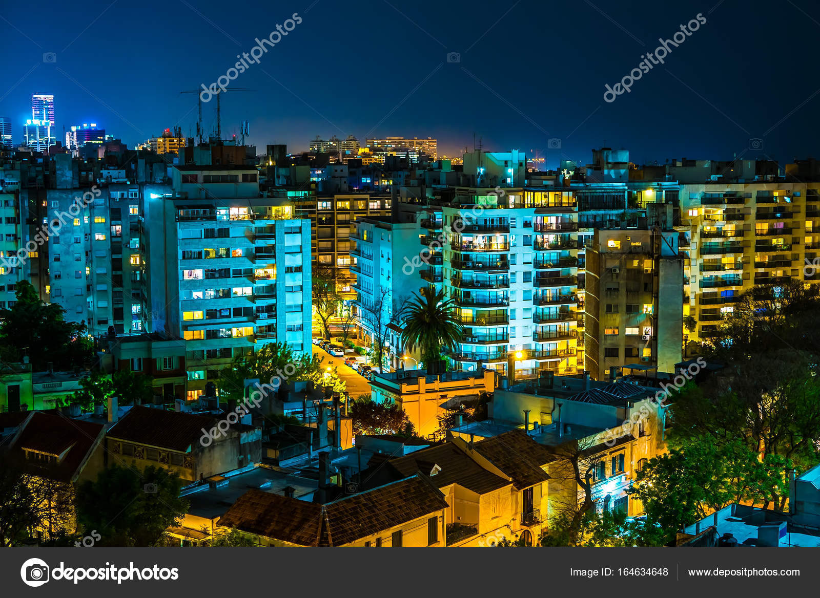 Panoramic View Over Montevideo In Uruguay At Night Stock Photo Image By C Spectral