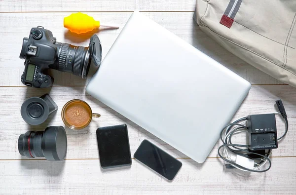 Tabletop of a photographer — Stock Photo, Image