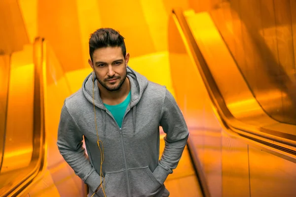 Young man in the underground — Stock Photo, Image