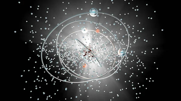 Nukleare Strahlung, die von einem Atom aussendet — Stockfoto