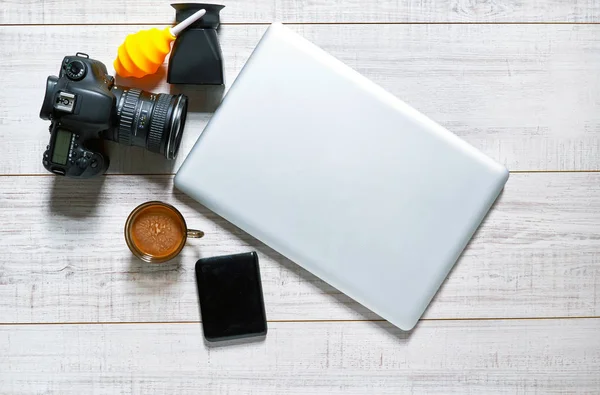 Tabletop of a photographer — Stock Photo, Image