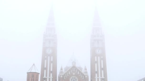 Fassade Des Szegeder Doms Ungarn — Stockvideo