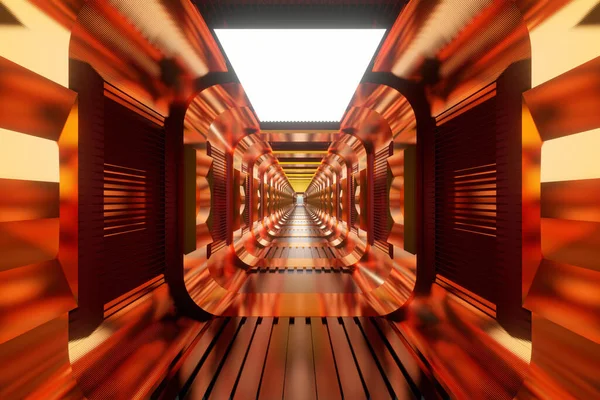 Spaceship Hallway rendering — Stock fotografie