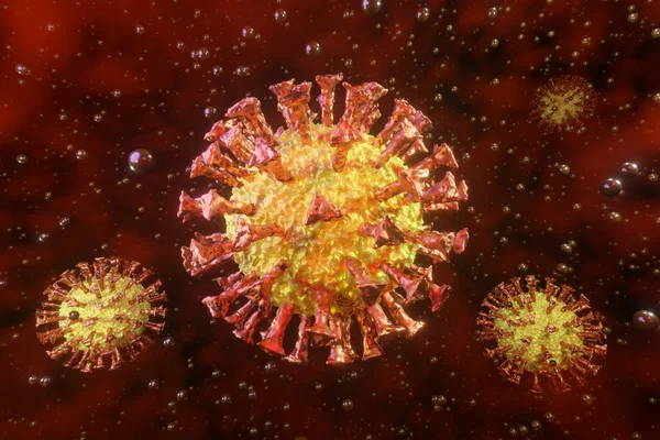 Coronavirus aka Covid-19病毒可视化 — 图库照片