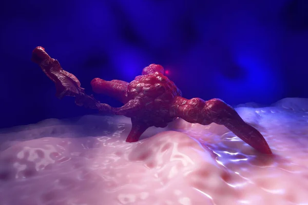Ein wachsender Tumor breitet sich auf gesundes Gewebe aus — Stockfoto
