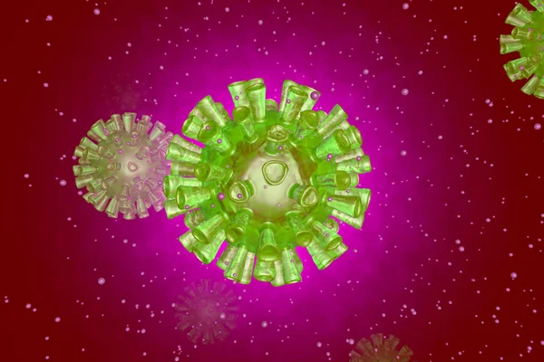 Coronavirus aka Covid-19 Visualización del virus. — Foto de Stock