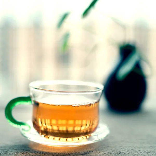 Chinese black tea in the balcony — Stock Photo, Image