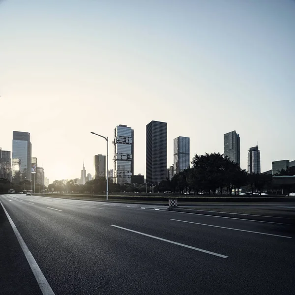 Asphalt pavement urban road — Stock Photo, Image