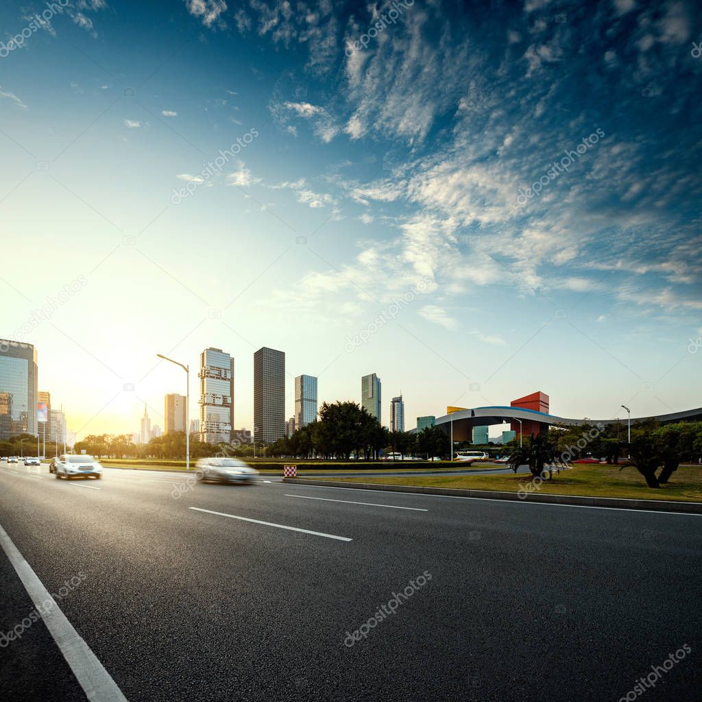 Asphalt pavement urban road