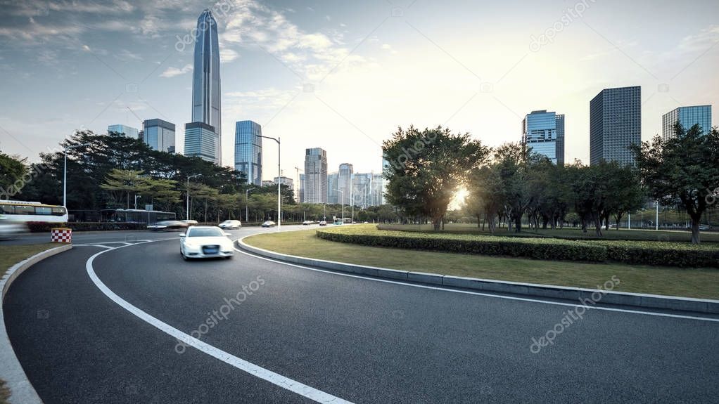 Asphalt pavement urban road