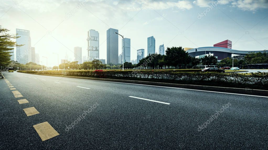 The road and city