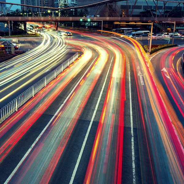 夜の広州の交通 — ストック写真