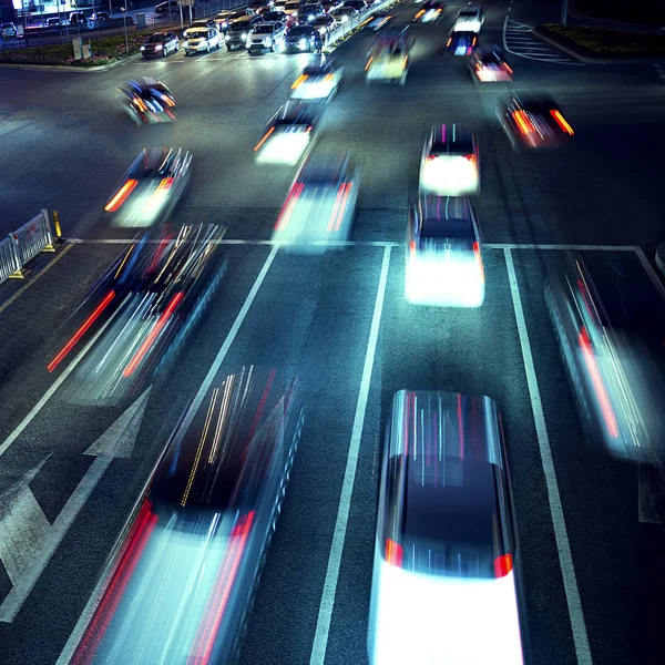 Traffico di Guangzhou di notte — Foto Stock