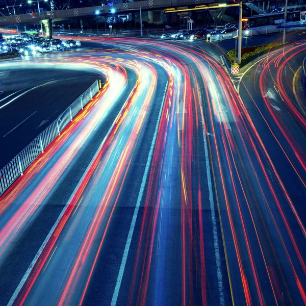 Guangzhou trafik nattetid — Stockfoto