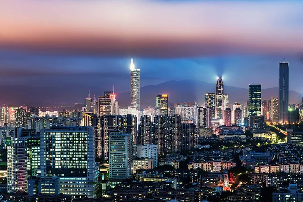 Shenzhen à noite Fotos De Bancos De Imagens