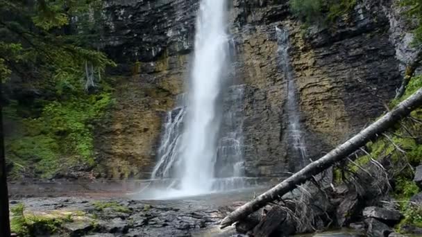 Wasserfall stürzt eine Felswand hinunter — Stockvideo