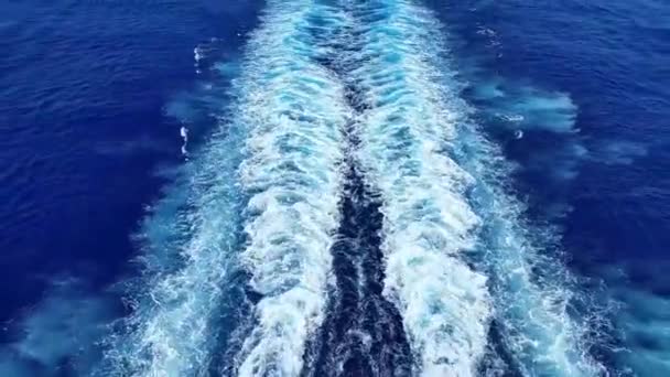 Estela Crucero Agua Azul Del Caribe — Vídeo de stock