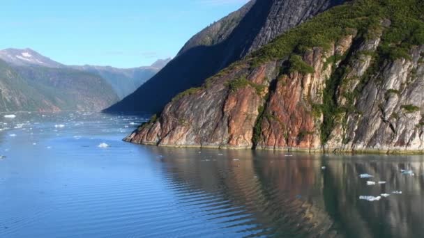 Úzký Kanál Tracy Arm Fjord Jižně Juneau Aljaška — Stock video