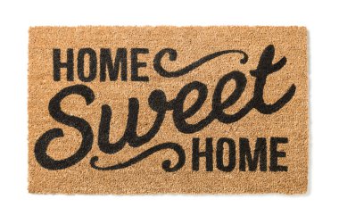 Home Sweet Home hoş geldiniz Mat beyaz izole