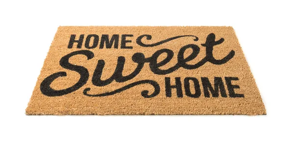 Home Sweet Home hoş geldiniz Mat beyaz izole — Stok fotoğraf