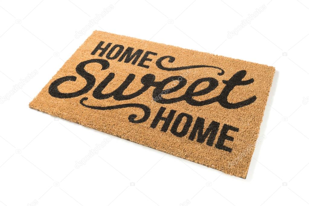 Home Sweet Home Welcome Mat Isolated on White