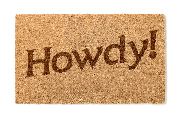 Esteira de boas-vindas Howdy em branco — Fotografia de Stock