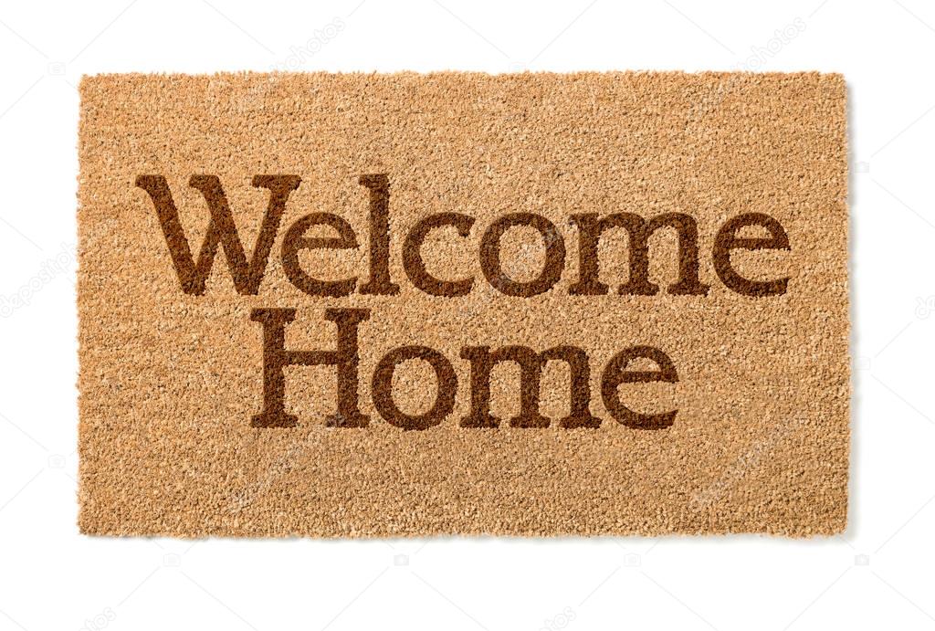Welcome Home Mat On White