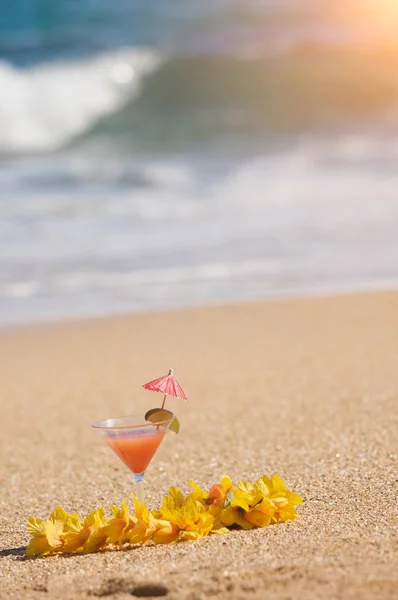 Bebida tropical na costa da praia — Fotografia de Stock
