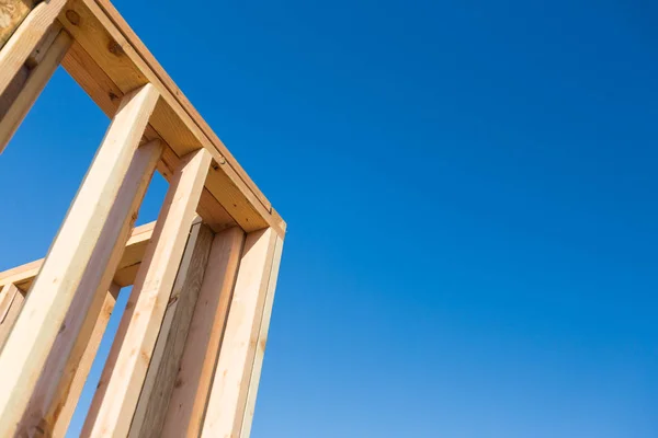 Wood Home Framing Abstract At Construction Site. — Stock Photo, Image