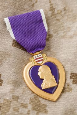 Purple Heart madalyası askeri kıyafetli döşeme