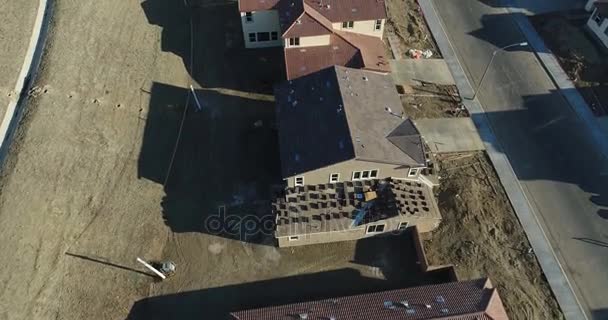 High Definition 4k Over New Home Construction Sites. — Stock Video