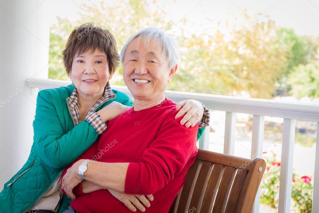 Happy Senior Adult Chinese Couple Portrait