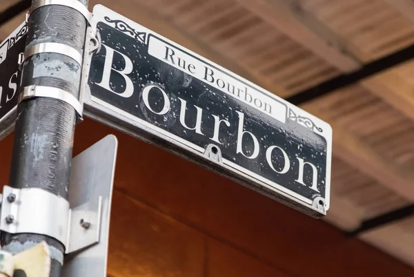 Cartel de Bourbon Street en New Orleans, Louisiana — Foto de Stock