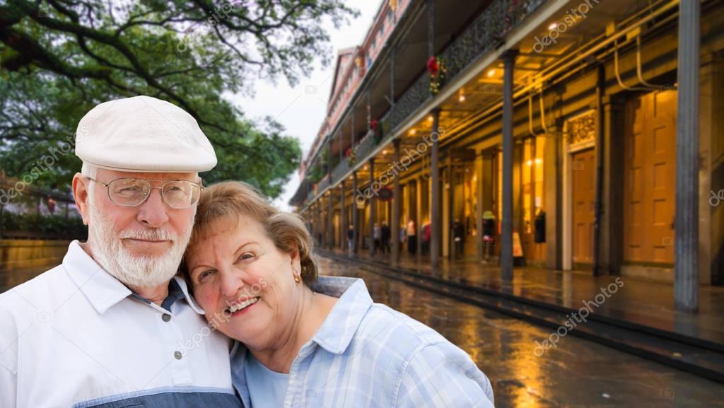 Happy Senior Adult Couple Enjoying an Evening in New Orleans, Louisiana