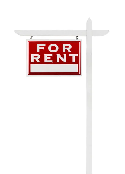 Left Facing For Rent Real Estate Sign Isolated on a White Background. — Stock Photo, Image