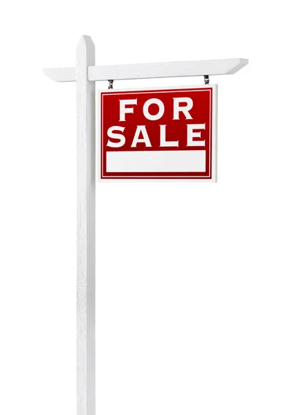 Jobbra néző eladó ingatlan jel elszigetelt fehér Background. — Stock Fotó