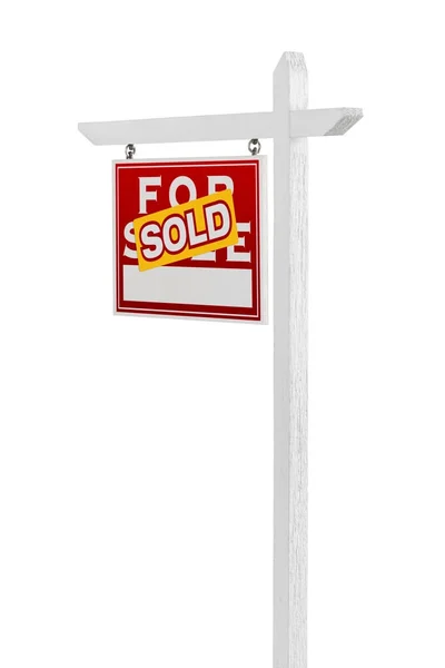 Left Facing Sold For Sale Real Estate Sign Isolated on a White Background. — Stock Photo, Image