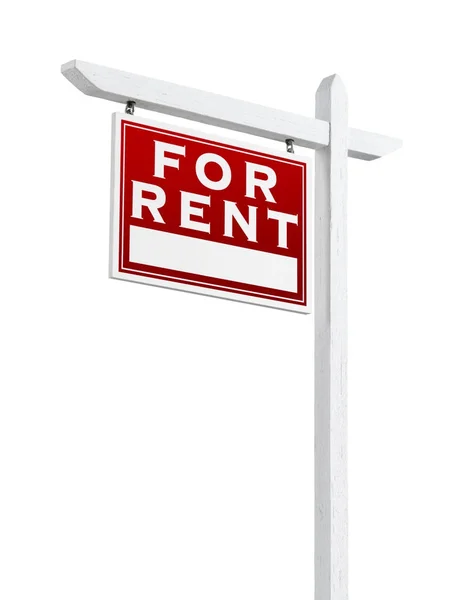 Left Facing For Rent Real Estate Sign Isolated on a White Backgound. — Stock Photo, Image