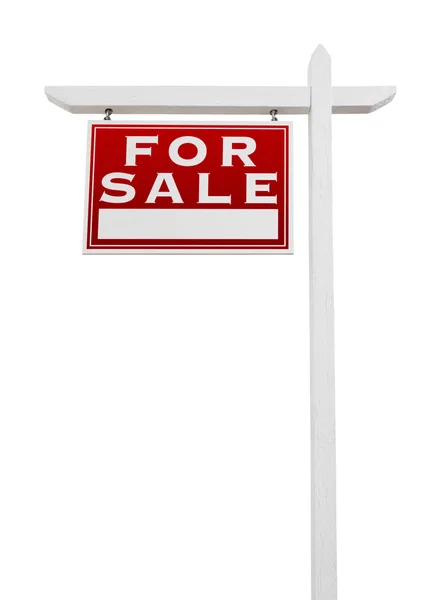 Left Facing For Sale Real Estate Sign Isolated on a White Background. — Stock Photo, Image