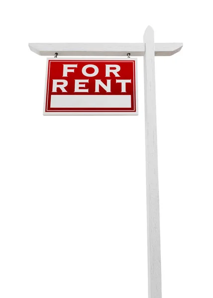 Left Facing For Rent Real Estate Sign Isolated on a White Backgound. — Stock Photo, Image
