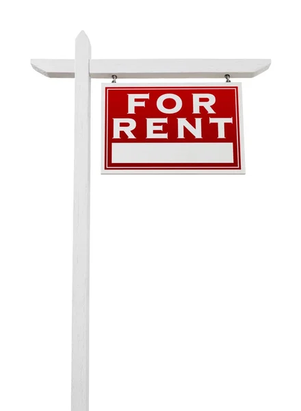 Right Facing For Rent Real Estate Sign Isolated on a White Backgound. — Stock Photo, Image