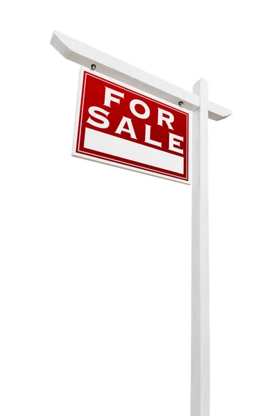 Left Facing For Sale Real Estate Sign Isolated on a White Background. — Stock Photo, Image