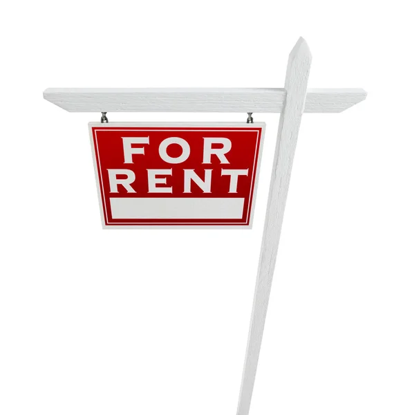 Left Facing For Rent Real Estate Sign Isolated on a White Backgound. — Stock Photo, Image