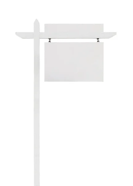 Sinal de Imóveis em Branco com Placard Superior pronto para o seu próprio texto — Fotografia de Stock