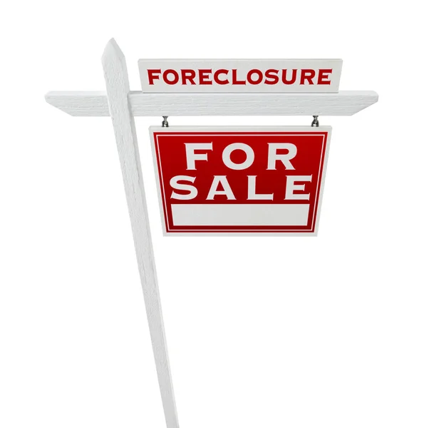 Right Facing Foreclosure Sold for Sale Real Estate Sign Isolated on White . — стоковое фото