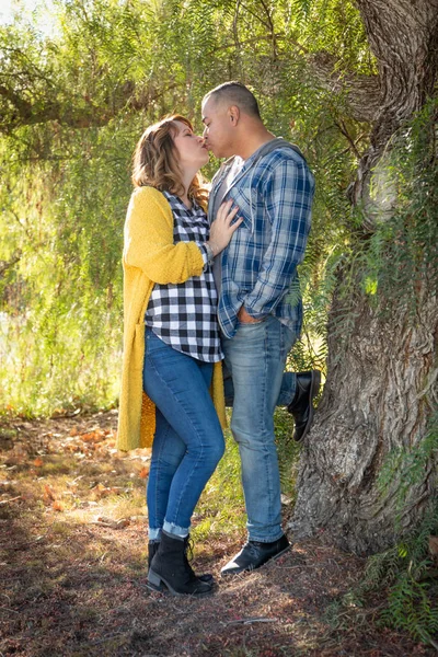 Portrait of Mixed Race Couple Outdoors — 图库照片