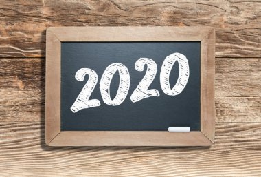 Tahta Tebeşir Tahtasında Yaşlanmış Ahşaba Karşı 2020 Yılı