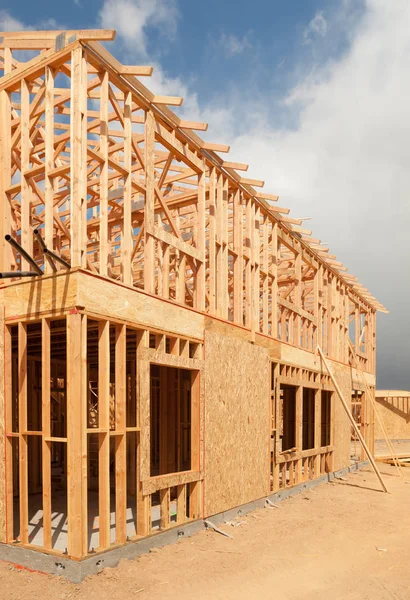 Cadre de la maison en bois Résumé sur le chantier de construction — Photo